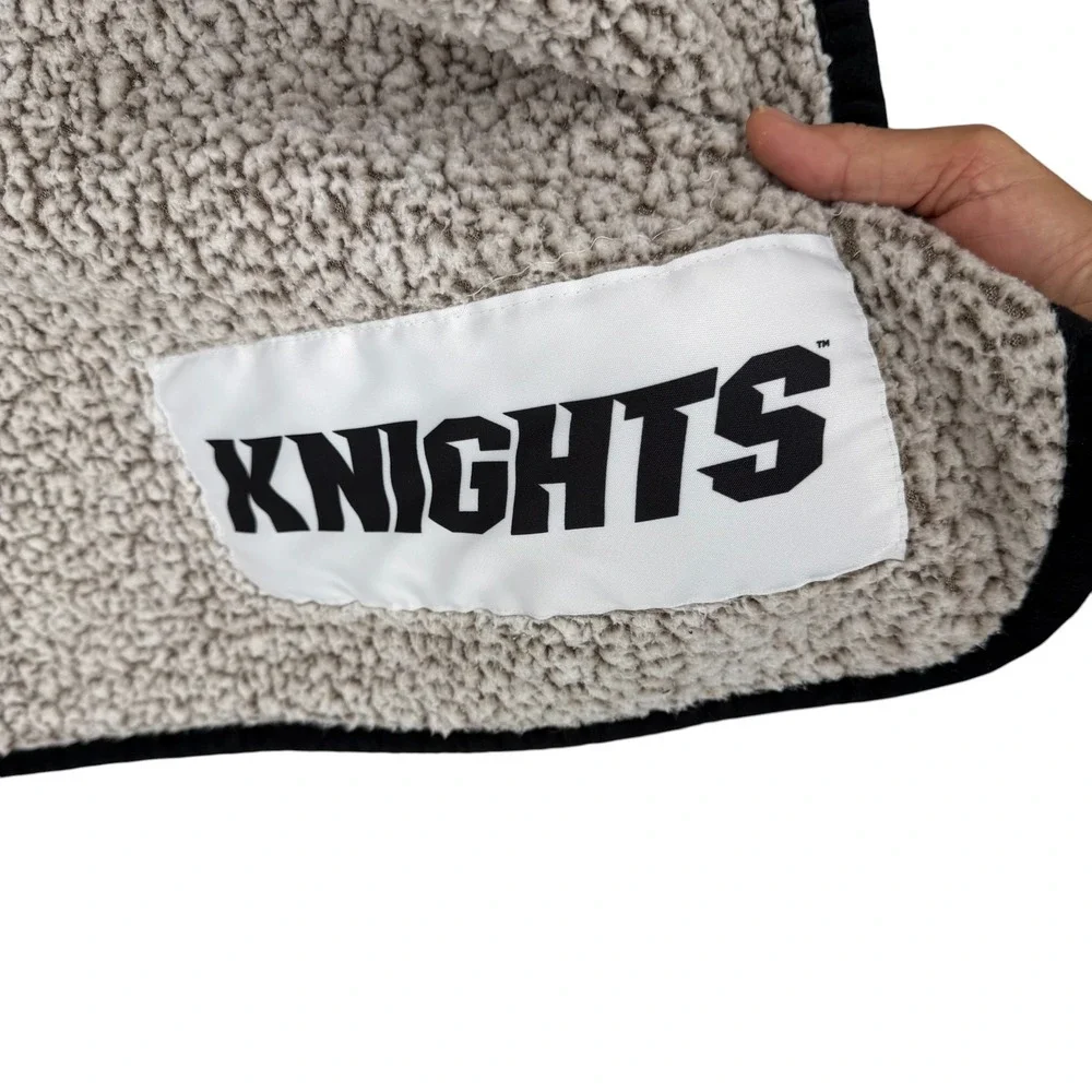 Logo Brands Knights Sherpa Blanket Unisex OS Brown Black Fleece Throw Cozy Sport